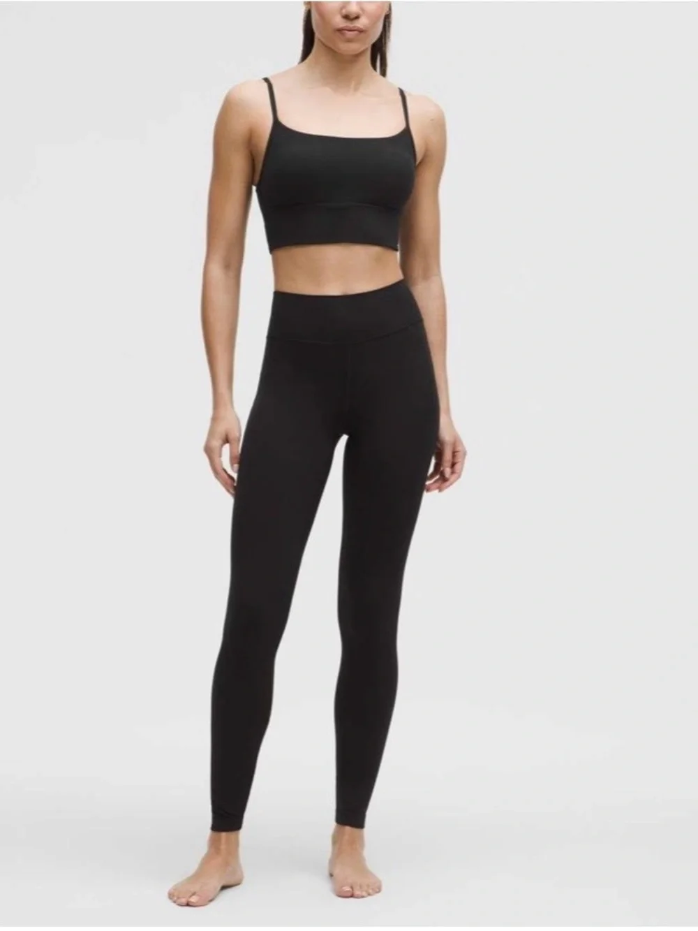 Lululemon Groove High-Rise Ribbed Panel Tight 28” Black Nulu Leggings Size 8